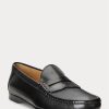 Mocasines Ralph Lauren Chalmers de piel de becerro bruñida para hombre, color negro