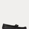 Mocasines Ralph Lauren Chalmers de piel de becerro para mujer en beige y blanco Mocasines Ralph Lauren Chalmers de piel de becerro para mujer en beige y blanco