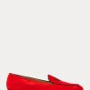 Mocasines Ralph Lauren Laurel de ante de cabra bordados para mujer en rojo Mocasines Ralph Lauren Laurel de ante de cabra bordados para mujer en rojo
