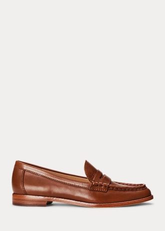 Mocasines Ralph Lauren Wynnie de piel bruñida color marrón para mujer Mocasines Ralph Lauren Wynnie de piel bruñida color marrón para mujer