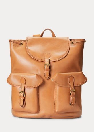 Mochilas de cuero Ralph Lauren Heritage para hombre en color marrón