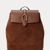 Mochilas Ralph Lauren Welington de ante de becerro para hombre en color chocolate