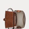 Mochilas Ralph Lauren Welington de ante de becerro para hombre en color chocolate