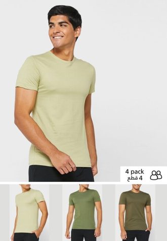 Pack de 3 camisetas de cuello redondo Ralph Lauren para hombre, color verde