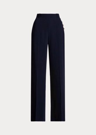 Pantalones anchos de cady Ralph Lauren para mujer en color azul marino Pantalones anchos de cady Ralph Lauren para mujer en color azul marino