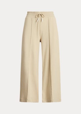 Pantalones anchos de polar recortados Ralph Lauren en beige para mujer Pantalones anchos de polar recortados Ralph Lauren en beige para mujer