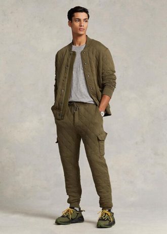 Pantalones cargo tipo jogger Ralph Lauren de jersey de lujo en color oliva para hombre