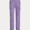 Pantalones cargo tobilleros de sarga ligera de Ralph Lauren para mujer, morados Pantalones cargo tobilleros de sarga ligera de Ralph Lauren para mujer, morados