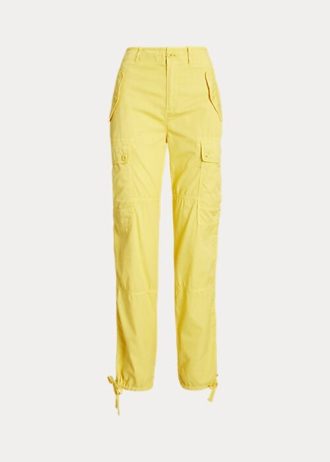Pantalones cargo tobilleros de sarga ligera Ralph Lauren para mujer, color amarillo