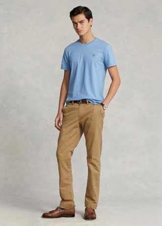 Pantalones chinos ajustados elásticos Ralph Lauren de color caqui para hombre