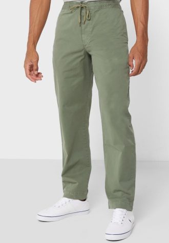 Pantalones chinos de corte holgado con cordón ajustable de Ralph Lauren para hombre, color verde