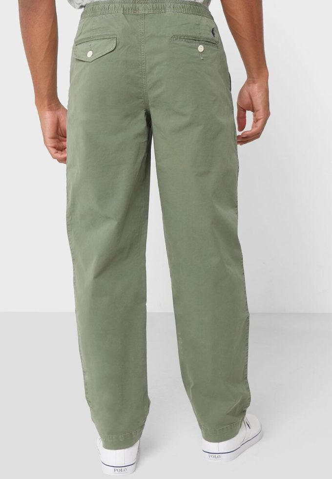 Pantalones chinos de corte holgado con cordón ajustable de Ralph Lauren para hombre, color verde Pantalones chinos de corte holgado con cordón ajustable de Ralph Lauren para hombre, color verde