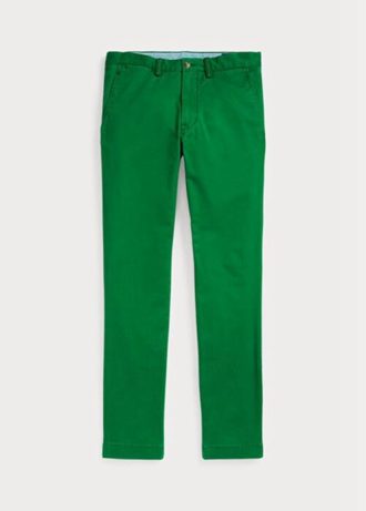 Pantalones chinos elásticos de corte entallado Ralph Lauren para hombre, color verde