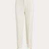Pantalones cónicos de cady elástico Ralph Lauren color crema para mujer Pantalones cónicos de cady elástico Ralph Lauren color crema para mujer