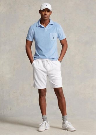 Pantalones cortos blancos con cordón de felpa de Ralph Lauren para hombre Pantalones cortos blancos con cordón de felpa de Ralph Lauren para hombre