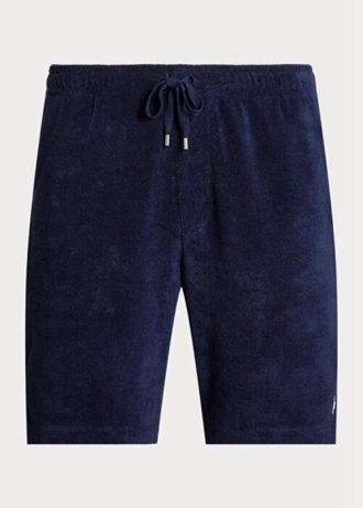 Pantalones cortos con cordón ajustable Ralph Lauren Terry para hombre en azul marino