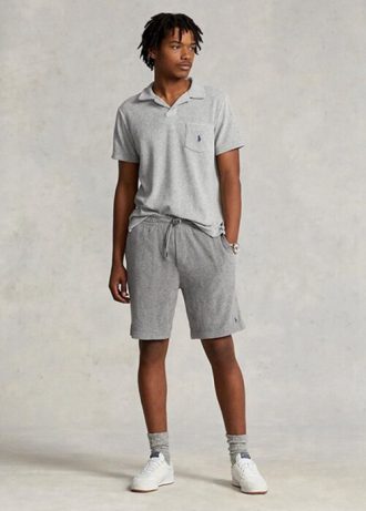 Pantalones cortos con cordón ajustable Ralph Lauren Terry para hombre en gris