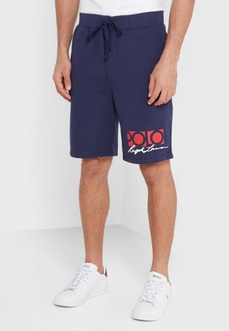 Pantalones cortos con el logotipo de Ralph Lauren Signature para hombre en azul marino