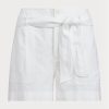 Pantalones cortos de lino con cinturón Ralph Lauren para mujer en blanco