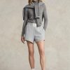 Pantalones cortos de polar con logotipo de Ralph Lauren para mujer en gris