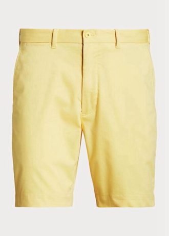 Pantalones cortos de sarga elástica de corte entallado Ralph Lauren amarillos para hombre