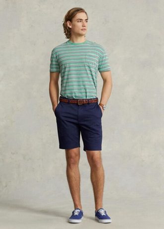 Pantalones cortos de sarga elástica de corte entallado Ralph Lauren para hombre en azul marino