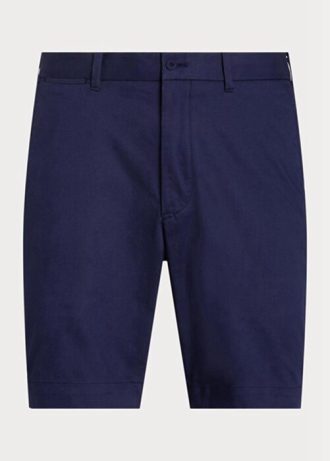 Pantalones cortos de sarga elástica de corte entallado Ralph Lauren para hombre en azul marino