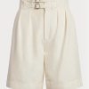 Pantalones cortos de shantung de seda Ralph Lauren Francine en beige para mujer Pantalones cortos de shantung de seda Ralph Lauren Francine en beige para mujer