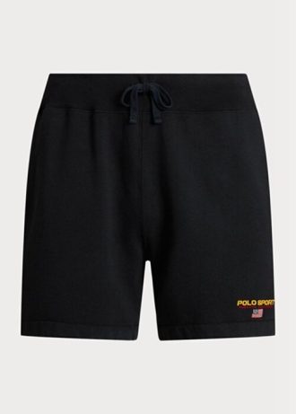 Pantalones cortos deportivos de polar Ralph Lauren Polo para hombre, color negro