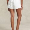 Pantalones cortos Ralph Lauren blancos con cordón ajustable en tejido Ripstop para mujer