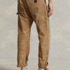 Pantalones de lona desgastados de corte relajado Ralph Lauren para hombre, color marrón