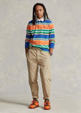 Pantalones de lona holgados y plisados  Ralph Lauren para hombre en color caqui