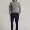 Pantalones de sarga de lana Ralph Lauren de corte entallado para hombre en color azul marino
