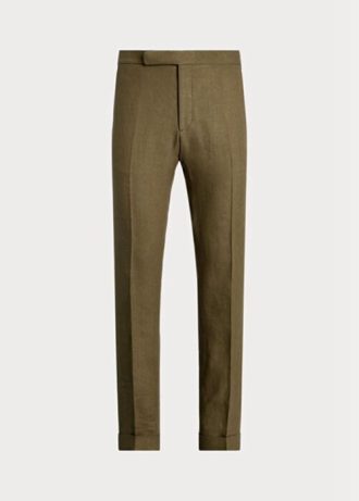 Pantalones de traje de lino Ralph Lauren Gregory para hombre en color oliva