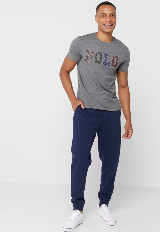 Pantalones deportivos con puños con cordón Ralph Lauren para hombre en azul marino