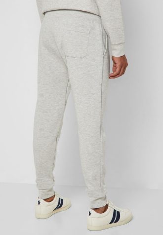 Pantalones deportivos con puños esenciales Ralph Lauren grises para hombre