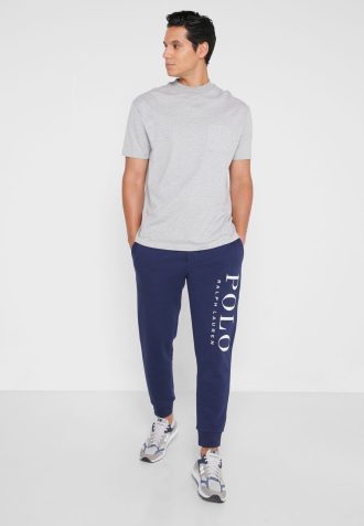 Pantalones deportivos con puños y logotipo de Ralph Lauren para hombre en azul marino