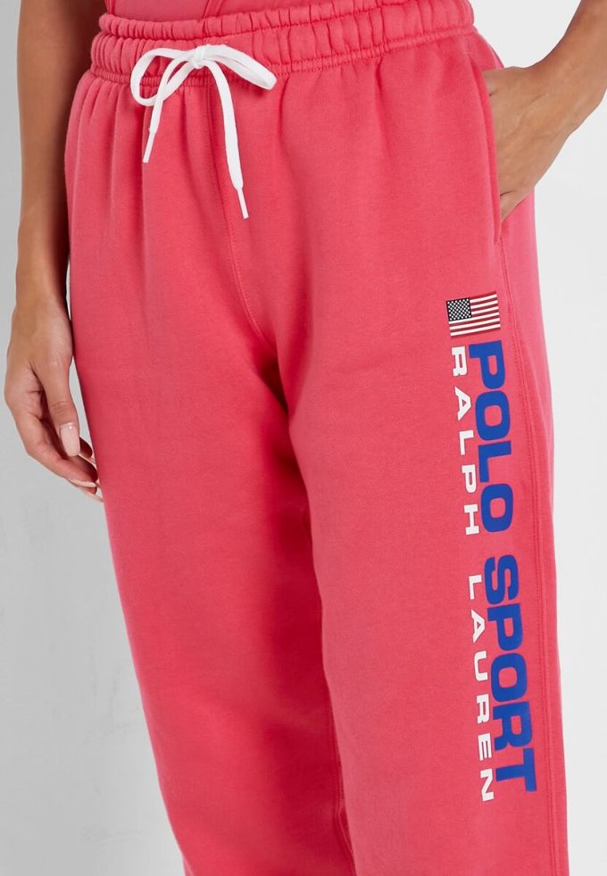 Pantalones deportivos de cintura alta hasta el tobillo de Ralph Lauren para mujer en color rosa