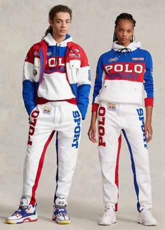 Pantalones deportivos de polar con bloques de color Ralph Lauren Polo para hombre en blanco