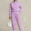 Pantalones deportivos de polar Ralph Lauren morados para mujer Pantalones deportivos de polar Ralph Lauren morados para mujer
