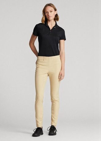 Pantalones deportivos elásticos de golf Ralph Lauren para mujer en color caqui
