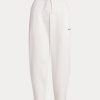 Pantalones deportivos Ralph Lauren de algodón y felpa color zanahoria para mujer, color blanco