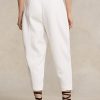Pantalones deportivos Ralph Lauren de algodón y felpa color zanahoria para mujer, color blanco