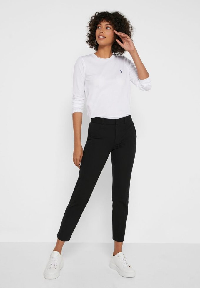 Pantalones negros de cintura alta Ralph Lauren para mujer Pantalones negros de cintura alta Ralph Lauren para mujer