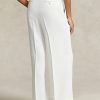 Pantalones rectos de satén Ralph Lauren para mujer, color blanco Pantalones rectos de satén Ralph Lauren para mujer, color blanco