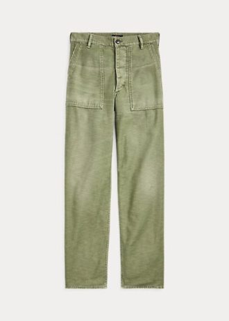 Pantalones utilitarios de satén de algodón Ralph Lauren para mujer en color oliva Pantalones utilitarios de satén de algodón Ralph Lauren para mujer en color oliva