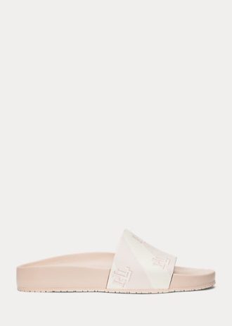 Pantuflas de piel sintética con el logotipo Audrina de Ralph Lauren para mujer en color rosa