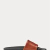 Pantuflas marrones de piel de poni con la firma de Ralph Lauren para hombre