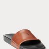 Pantuflas marrones de piel de poni con la firma de Ralph Lauren para hombre
