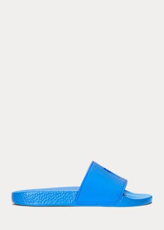Pantuflas Ralph Lauren Big Pony azules para mujer